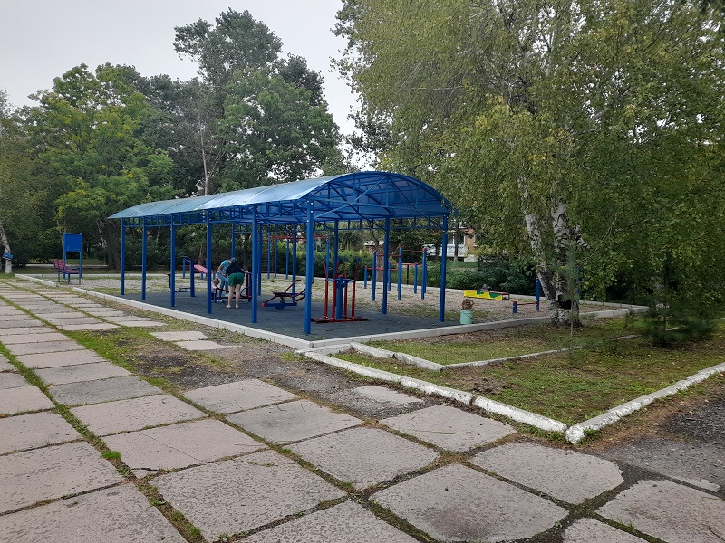 Спортивная площадка на территории школы